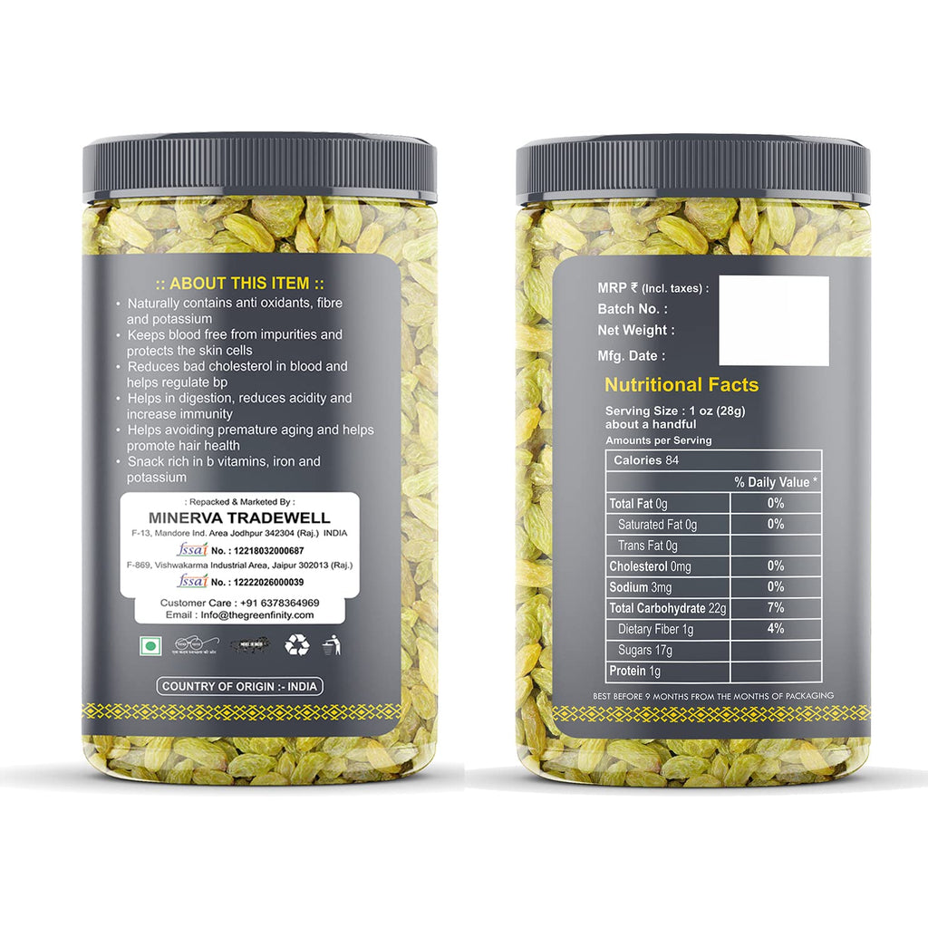 GreenFinity Premium Dry Fruits Combo Pack | Almonds, Cashews, Pistachios & Green Raisins | 200g Each | Healthy Snacks & Corporate Gifting