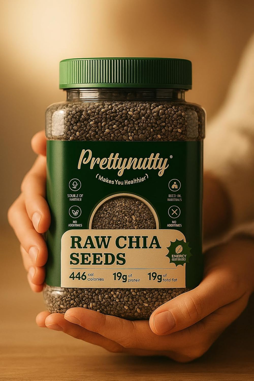 PrettyNutty Chia Seeds – 750g (Jar Pack)