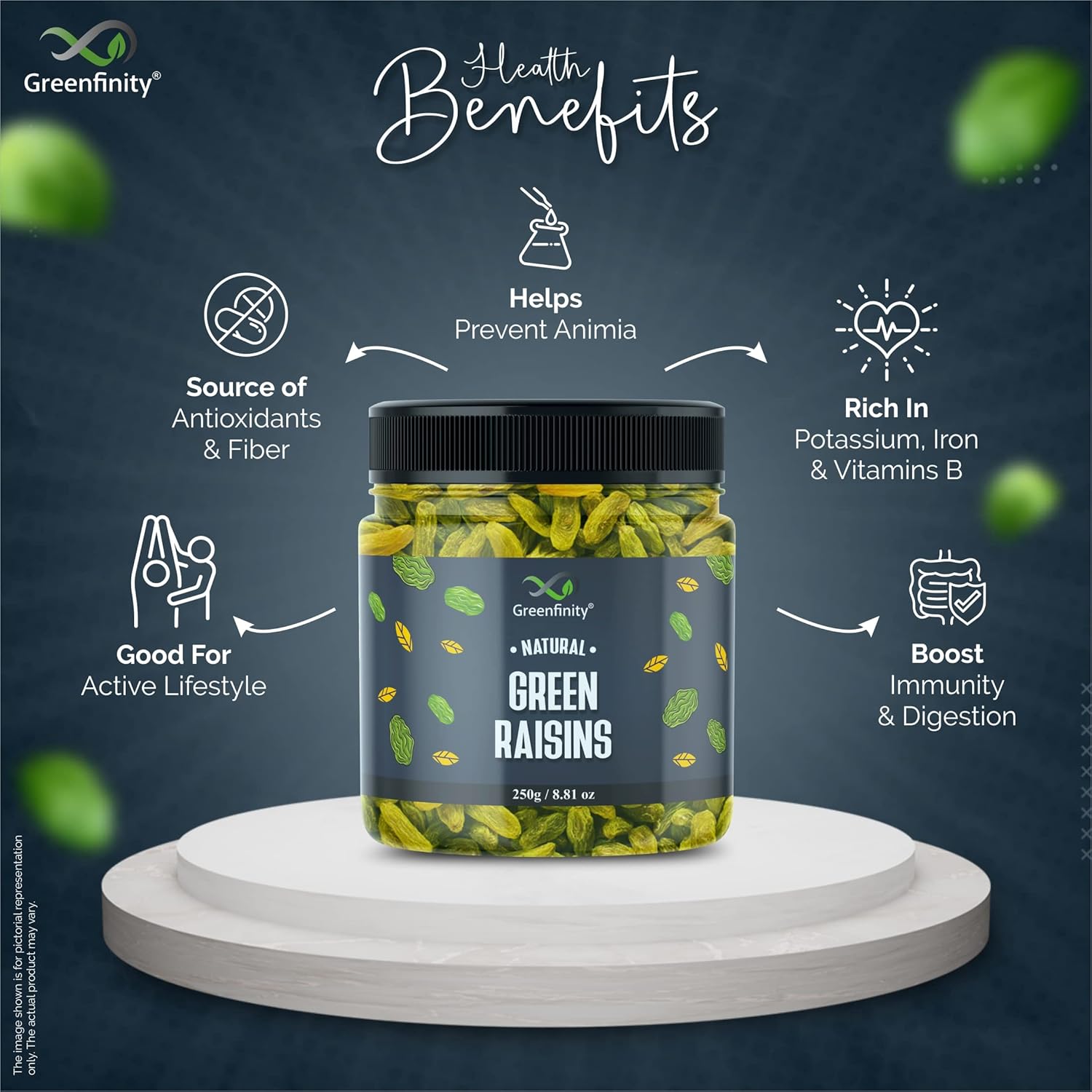 GreenFinity Premium Dry Fruit Combo (1kg)  ||  Almonds, Cashews, Pista, Raisin (250g -Pack of 4)