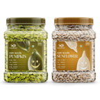 GreenFinity Seeds Combo, 2kg | Pumpkin 1kg (500gx2) Sunflower 1kg (500gx2)