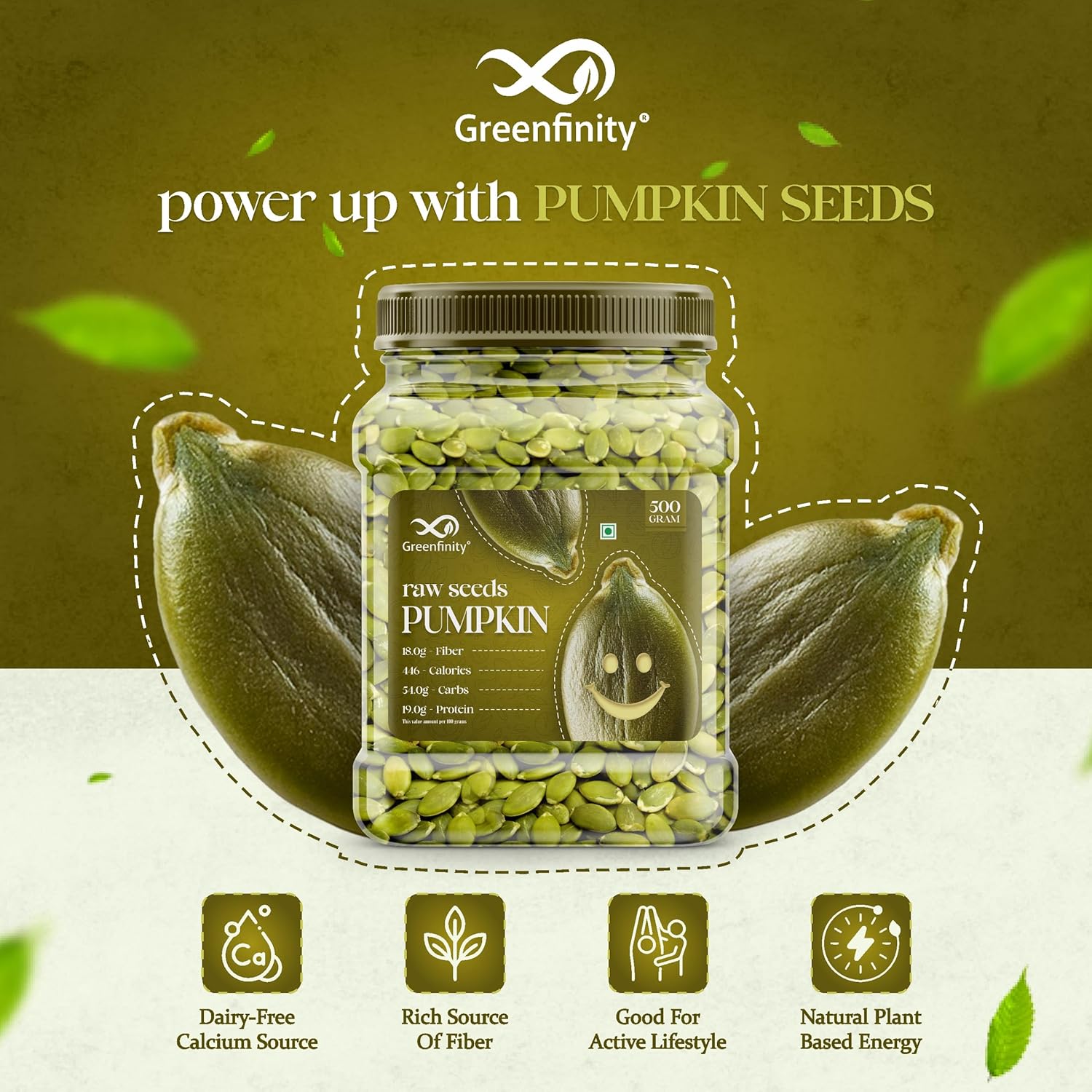 GreenFinity Raw Pumpkin Seeds – 500g