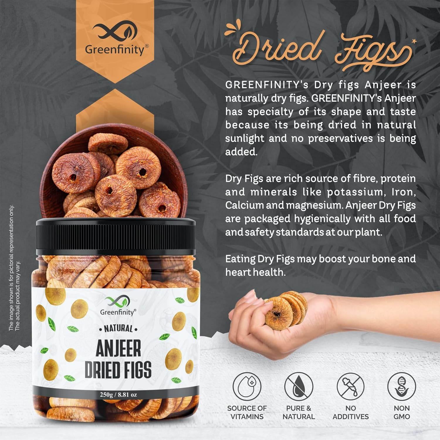 GreenFinity Premium Afghani Anjeer - 250 Jar Pack