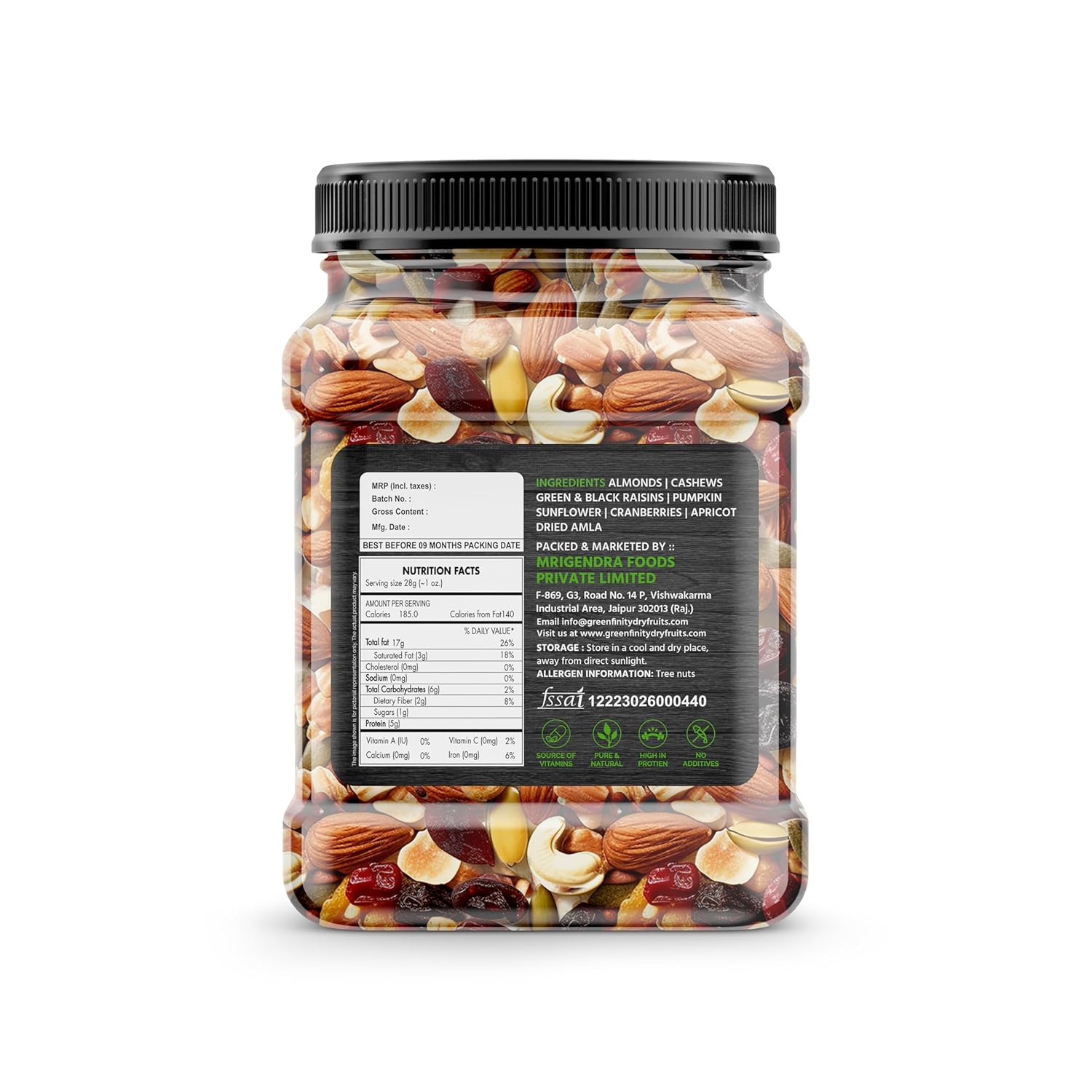 GreenFinity Healthy Nutmix  - 500g (Pack of 2)