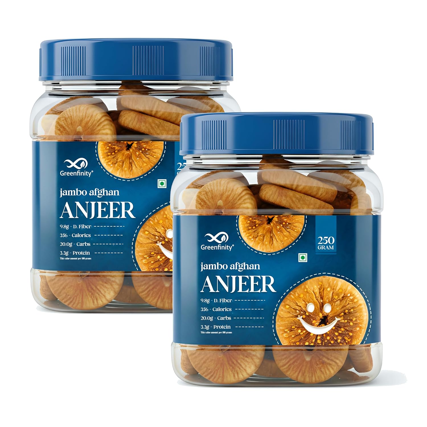 Greenfinity White Anjeer 250g [Pack of 2]