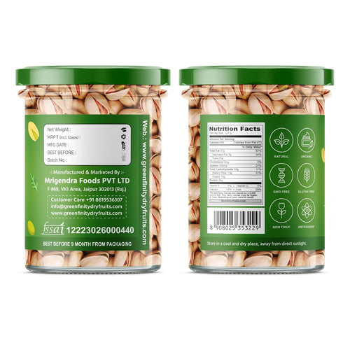 GreenFinity Fresh Whole Roasted Salted Pistachios (200g)