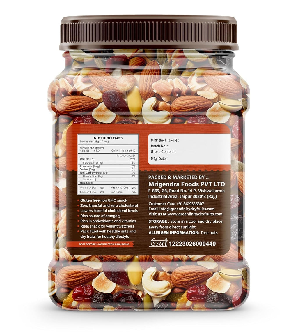 PrettyNutty Healthy Nutmix - 500g (Pack of 2)