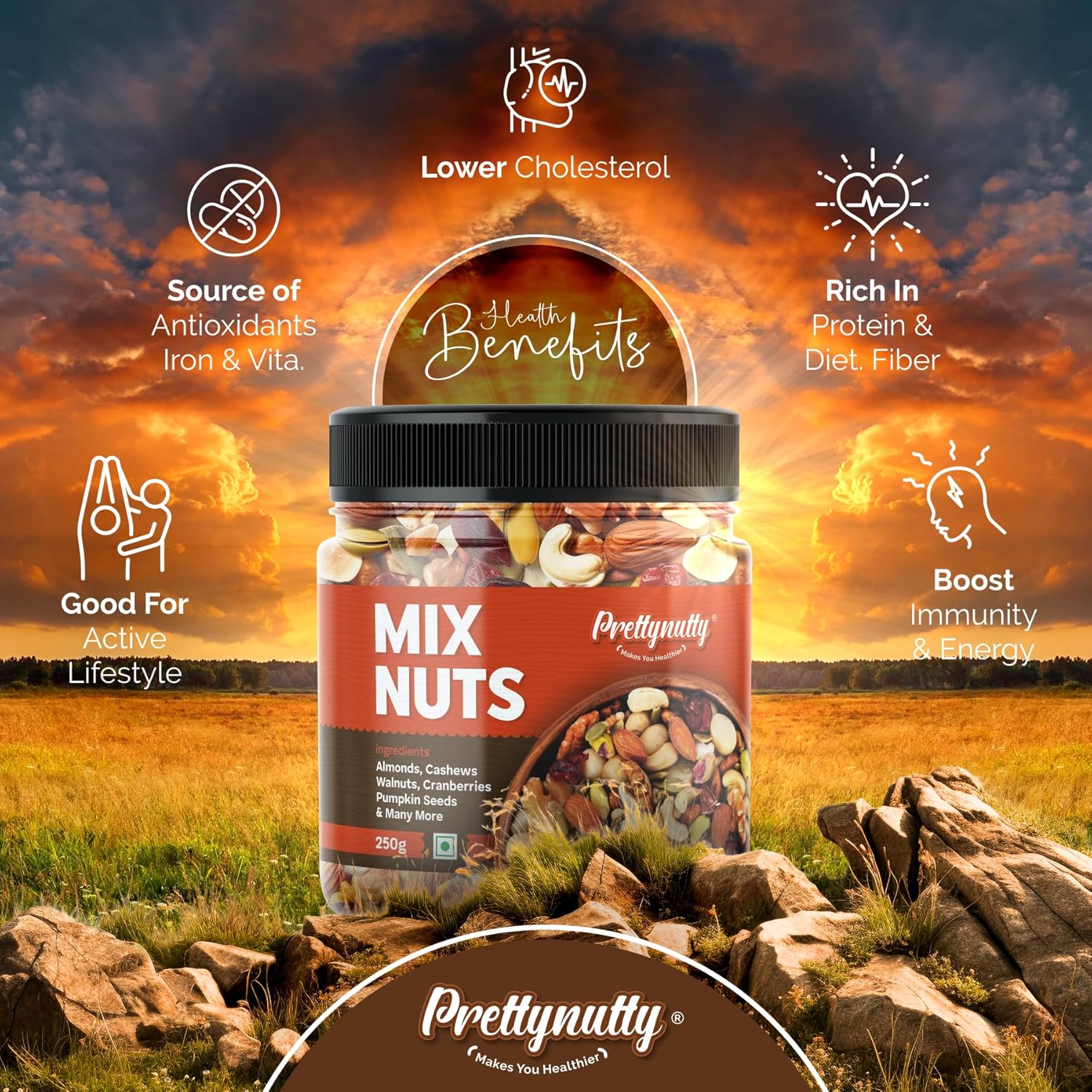 PrettyNutty Healthy Nutmix 250g