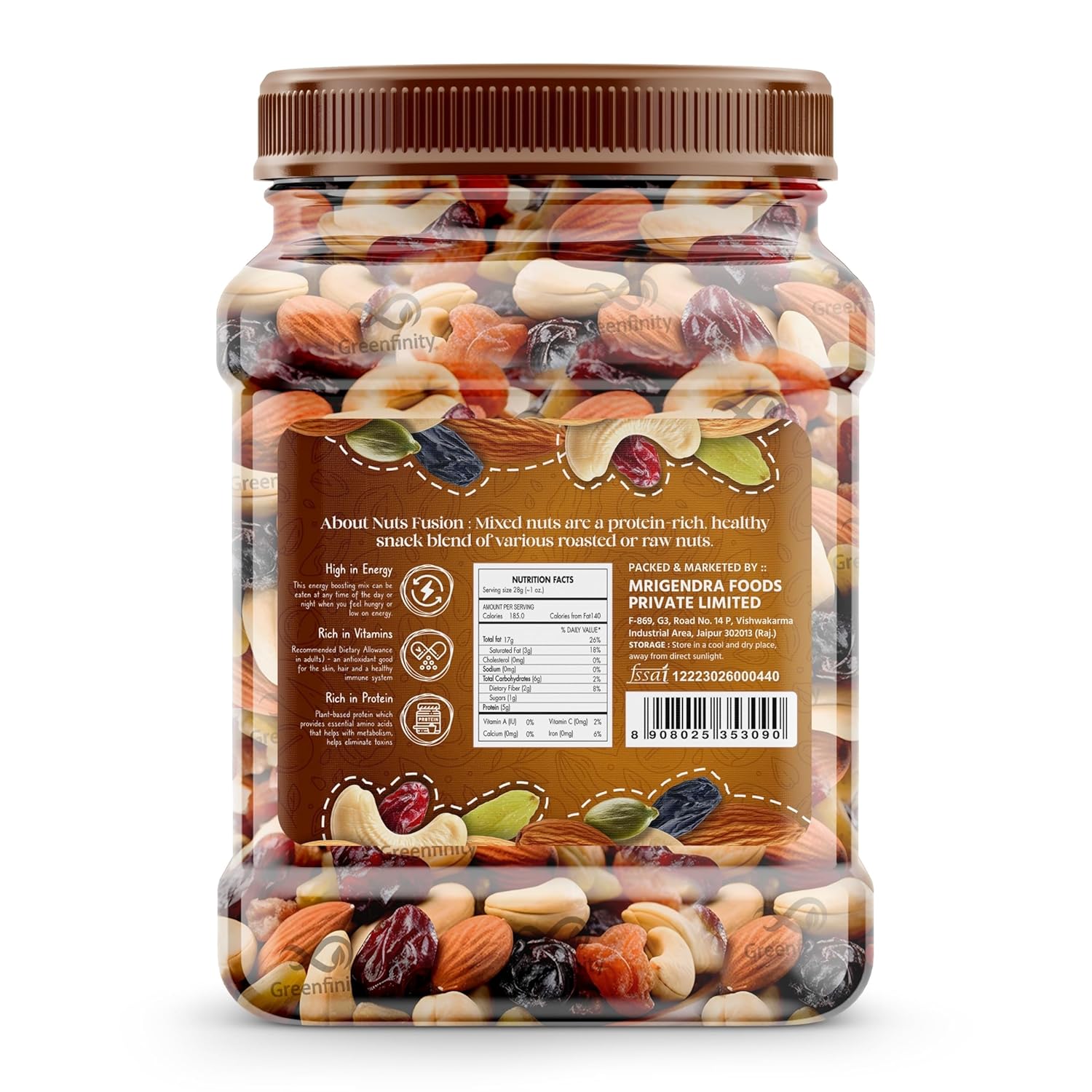 GreenFinity Mixed Dry Fruits Pack – 1kg (500g × 2)