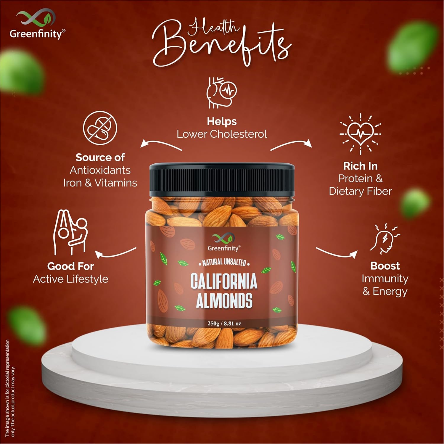 GreenFinity Premium Dry Fruit Combo (1kg)  ||  Almonds, Cashews, Pista, Raisin (250g -Pack of 4)