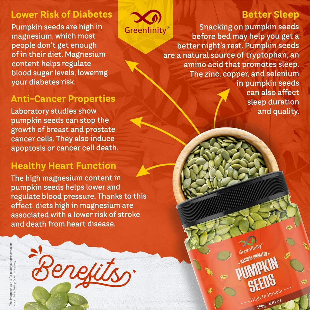 GreenFinity Fresh Raw Pumpkin Seeds 250 Gram (Pack Of 2)