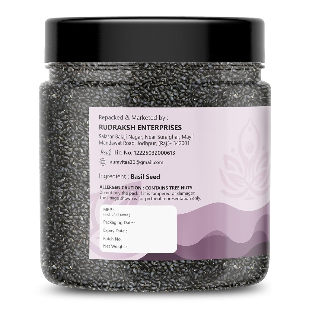 Auravita Premium Raw Sabja Basil Seeds