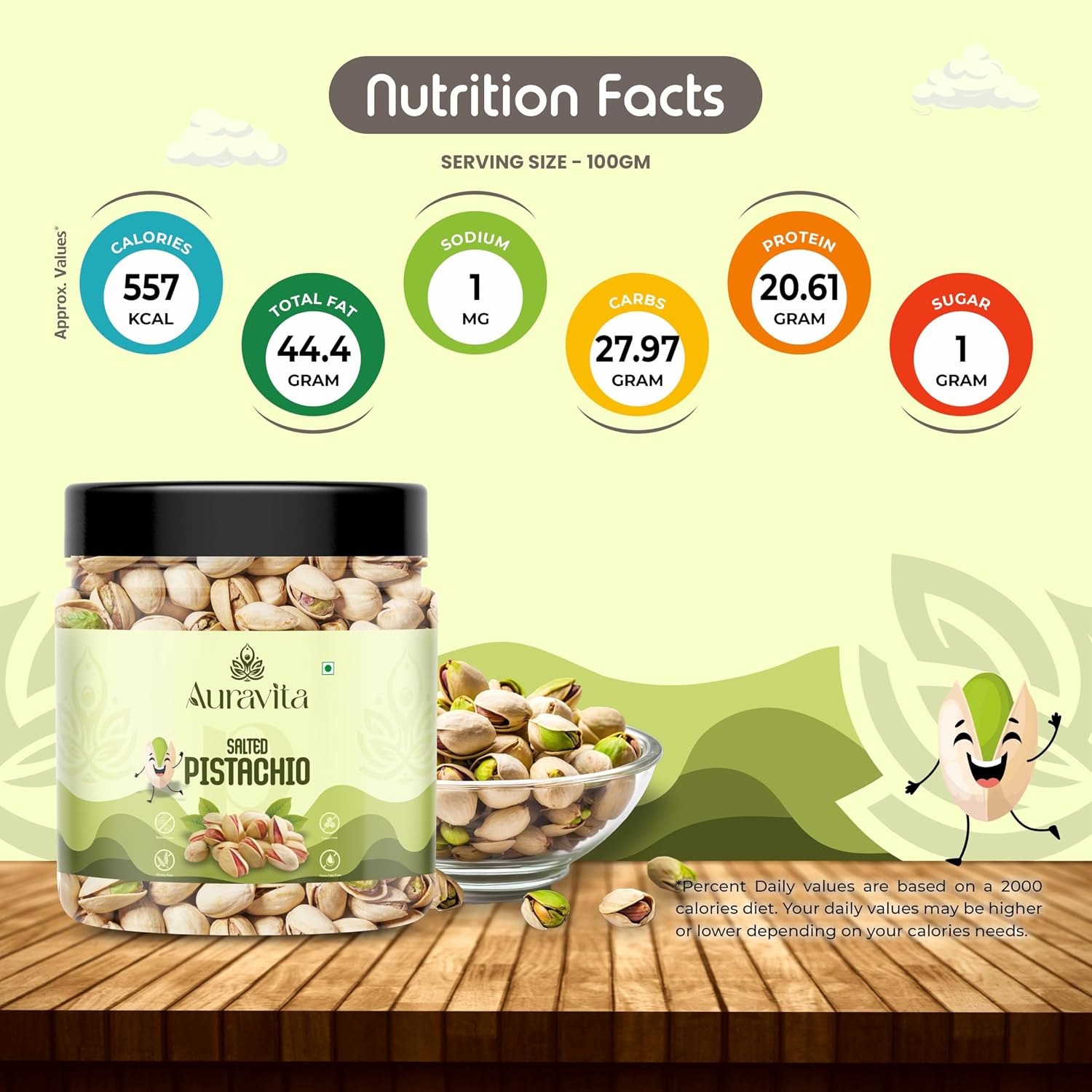 Auravita Premium Roasted & Salted Pistachios