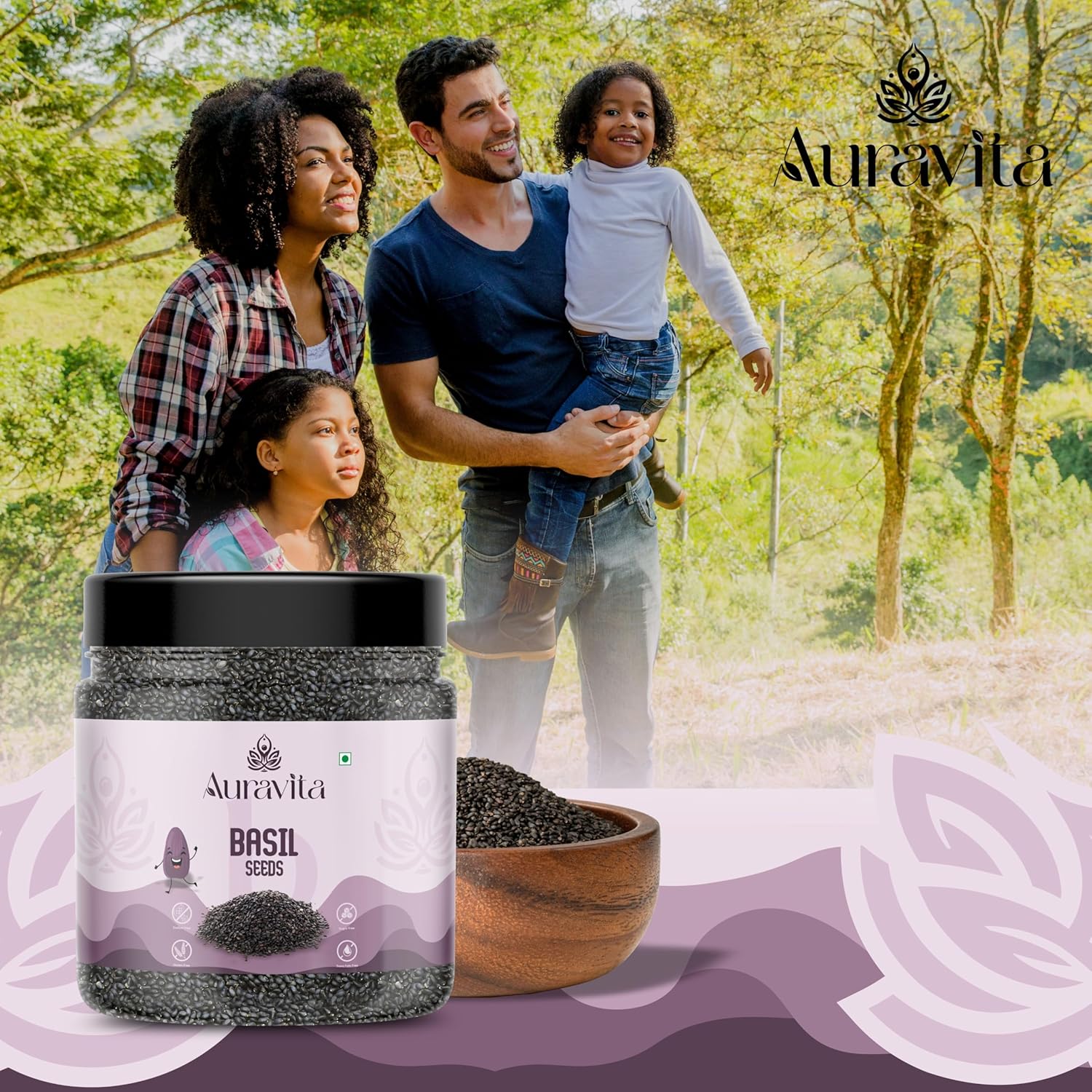 Auravita Premium Raw Sabja Basil Seeds
