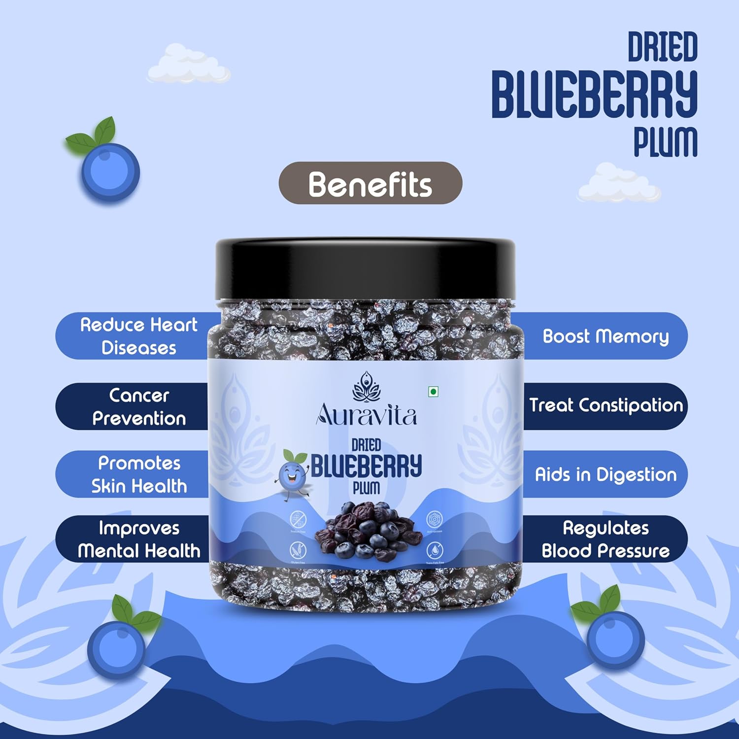 Auravita Premium Dried Blueberry Plum