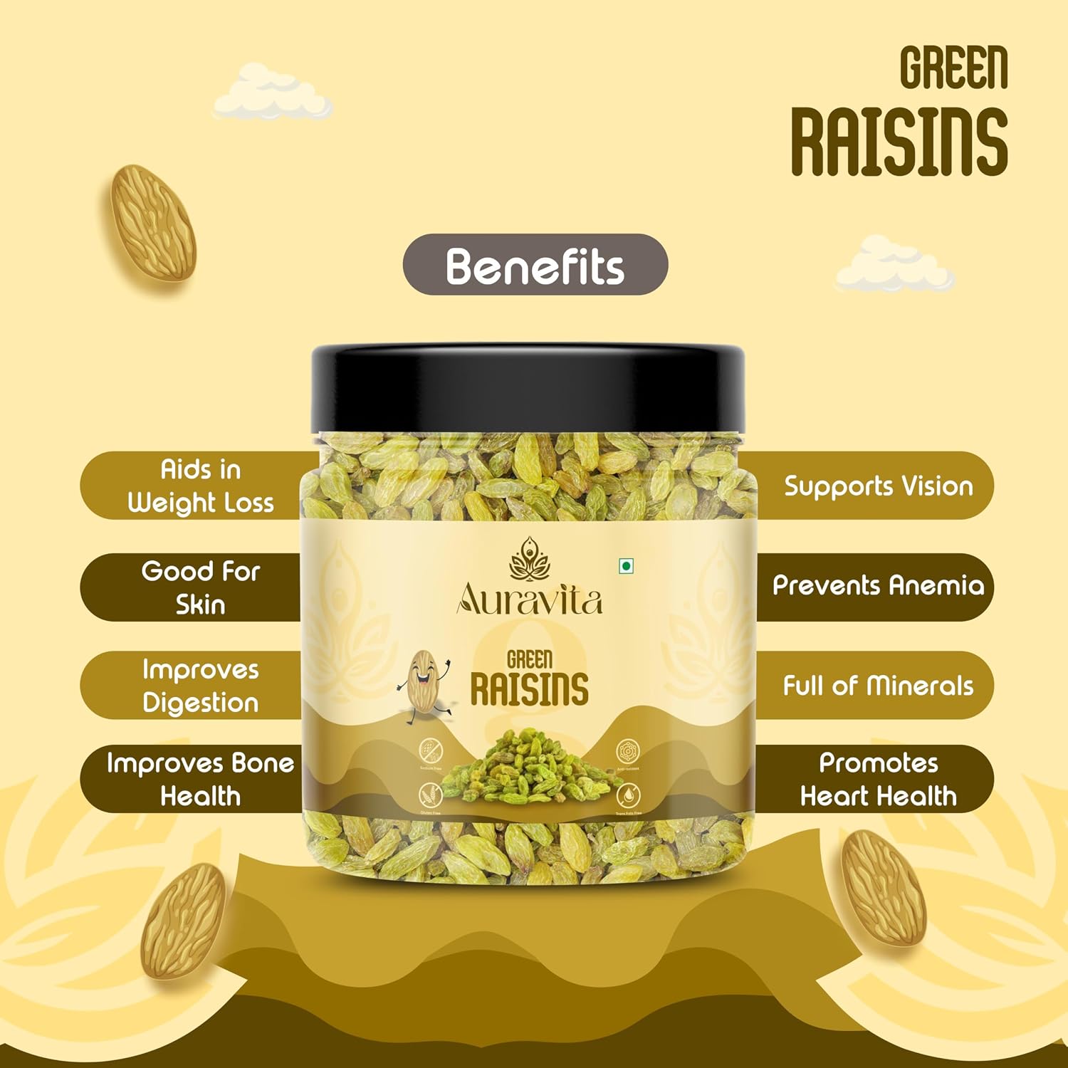 Auravita Healthy Green Raisins