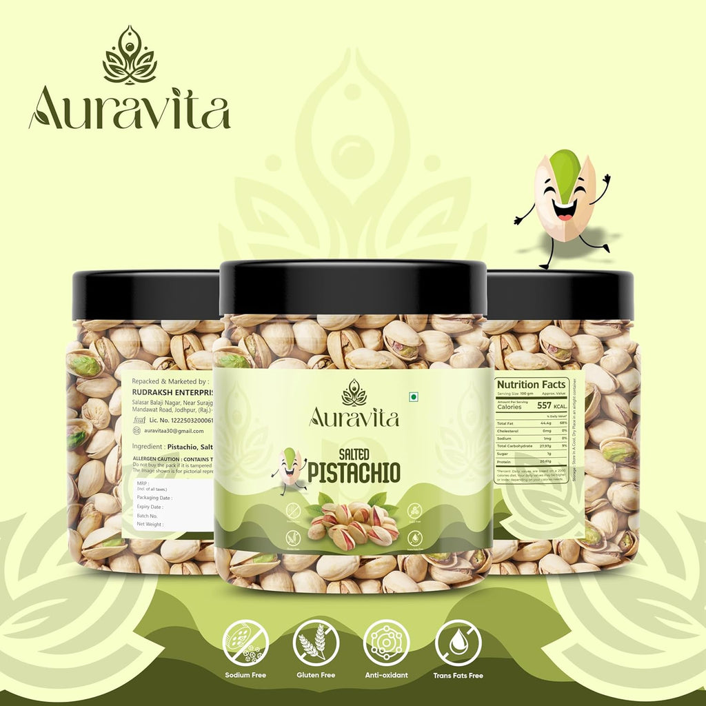 Auravita Premium Roasted & Salted Pistachios