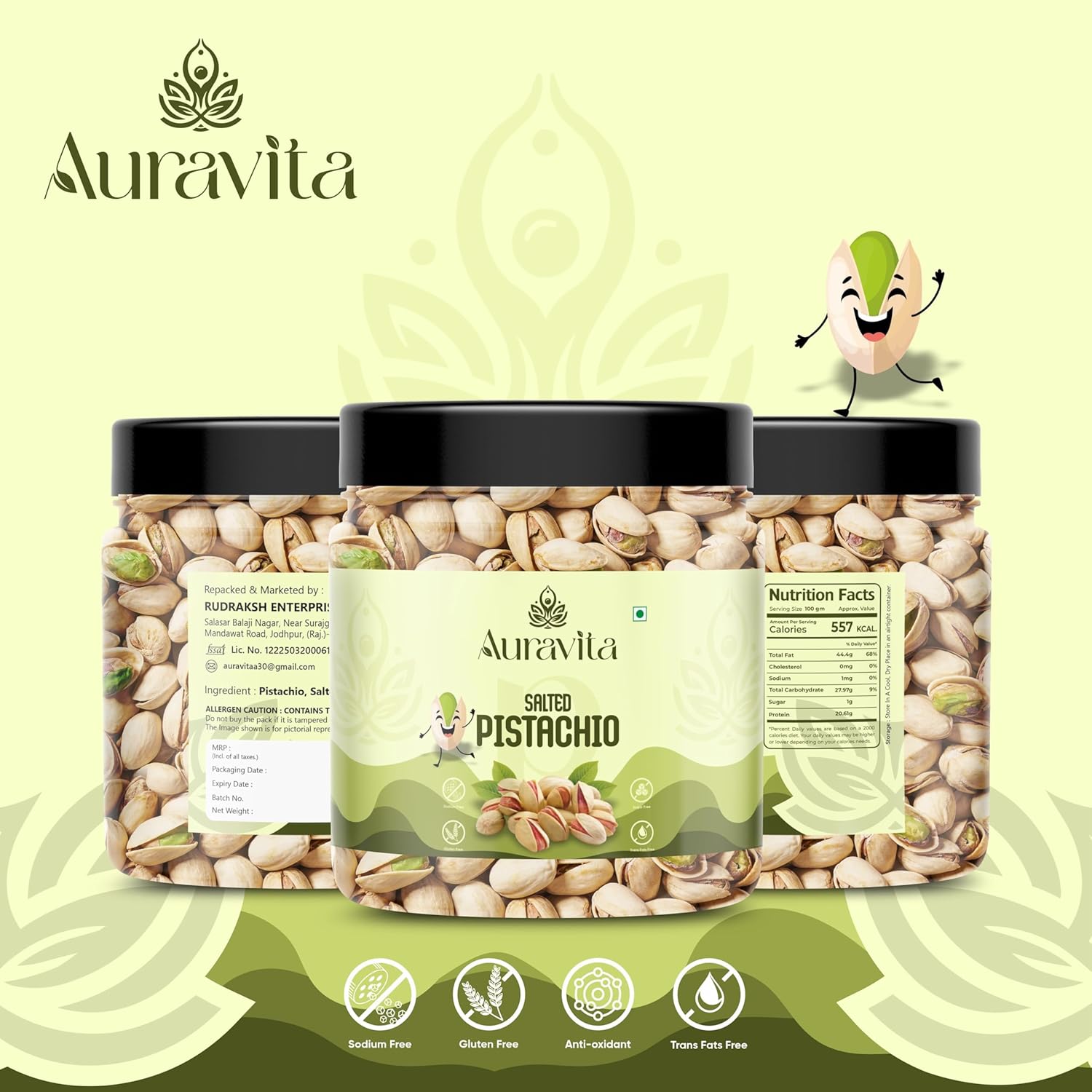 Auravita Premium Roasted & Salted Pistachios