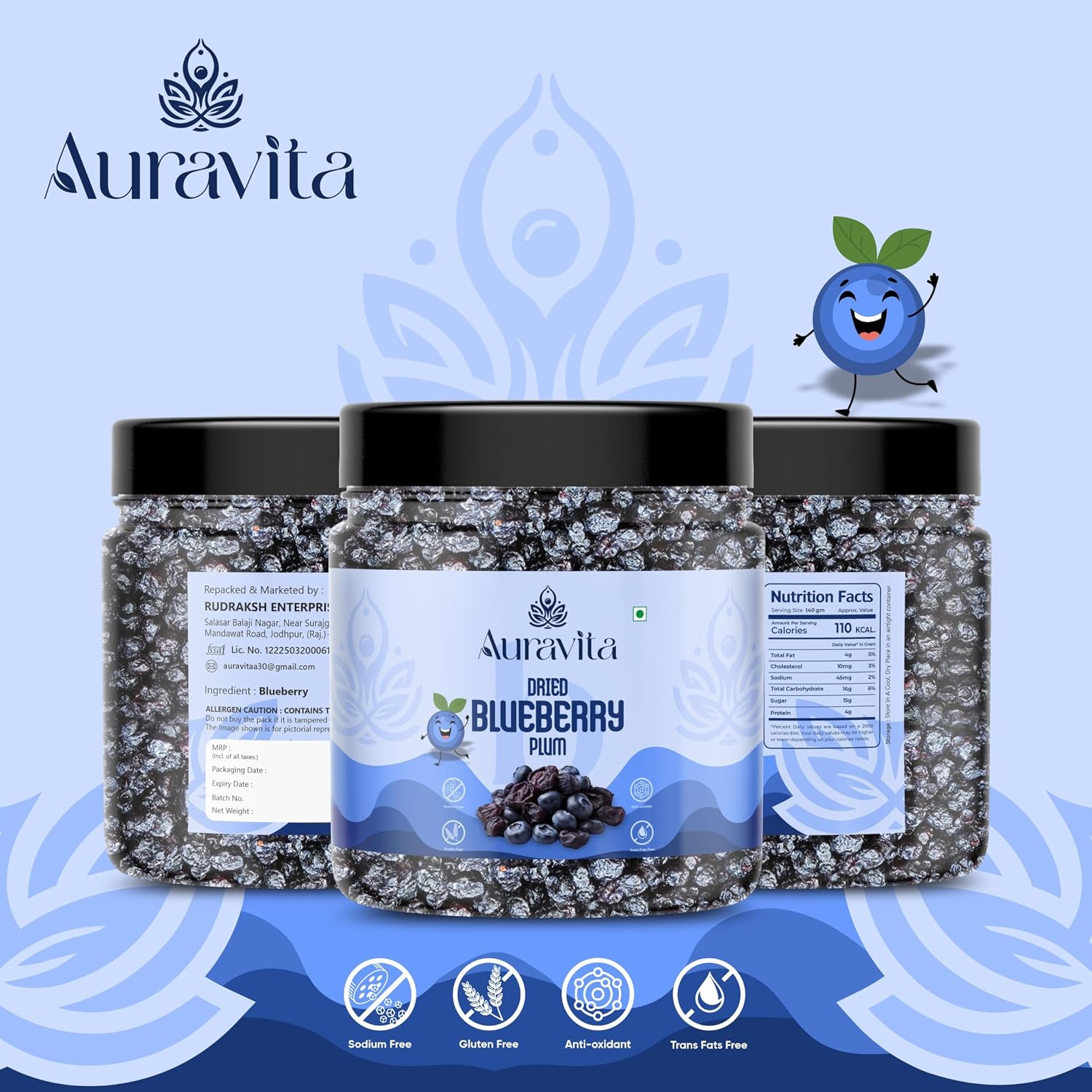 Auravita Premium Dried Blueberry Plum